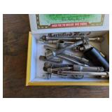 Cigar Box w/ Socket Wrenches & Assorted Sockets