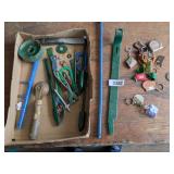 Keychains, Tape Measure, Level & Painted Tools