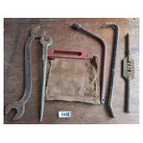 (2) Long Wrenches, Prybar, Tire Tool & Other