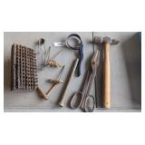Snips, Large Hammer, Oil Filter Wrench & Other