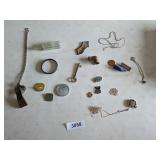 Pins, Old Key, Old Bottle & Other