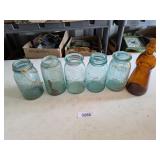 (5) Ball Jars & Other Glass Bottle