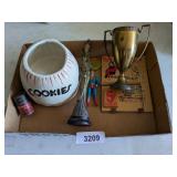 Cookie Jar Bottom, Brass? Trophy, Statue, +