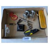 Fishing Reels, Cleo Cup, Jelly Lid, Pocket Knives,
