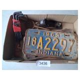 Vintage License Plates, Hand Planer, Hex Keys &