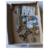 Assorted Pins, Necklaces, Watches & Earrings