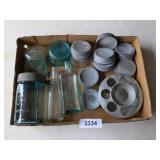 Chicken Feeder, Blue Ball Jar, Bottles &
