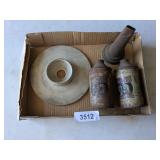 Vintage Beer Cans, Metal Gas Nozzle &