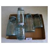 (5) Blue Ball Jars