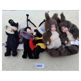 Baby Squirrels, Ladybug, Bee & Butterfly Dolls