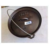 Lodge #12 Cast Iron Dutch Oven w/ Lid