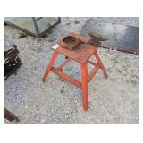 Orange Metal Table? w/ Anvil