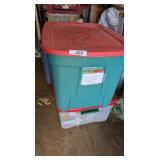 (2) Totes w/ Lids [Full of Christmas Decor]