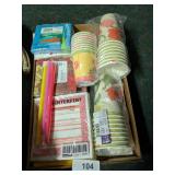 Plastic Cups, Napkins, Plastic Straws, +