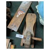 Wooden Rocking Horse & Small Decorative Bench