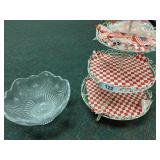Three Tiered Cupcake Holder & Glass Pedestal Bowl
