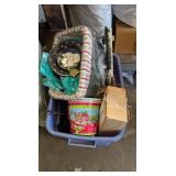 Tote w/ No Lid & Christmas Decor