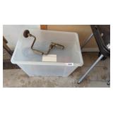 Tote w/ Lid, Craftsman Manual Drill & Other