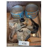Coffee Tins, Plant Hooks, Hinges & Other