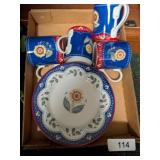 (4) Vera Bradley Cups & (4) Vera Plates