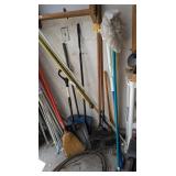 Rakes, Brooms, Sewer Auger, Curtain Rods & Other