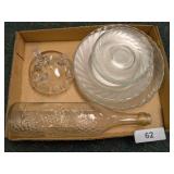 Glass Plates, Footed Glass Dish &