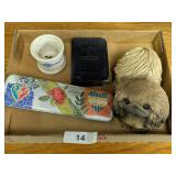 Dog Figurine Hand Cast, Tin, +