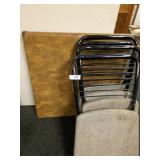 Vintage Card Table w/ (4) Non Matching Chairs