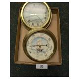 Nautical Themed Clock & Barometer Battery Op