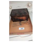 (3) Ice Picks & Diamond Match Company Metal Box
