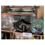 Buttons, Jars, Vintage Hole Punch & Other