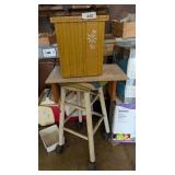 Rolling Stool w/ Vintage Trash Can