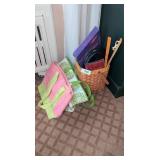 Basket w/ Shoe Ice Traction Covers, Sunglasses,