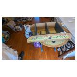 Small Wooden Drop Leaf Table w/ Matching Shelf
