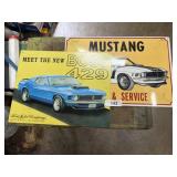 (2) Reproduction Mustang Tin Signs