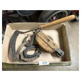 Horse Shoes, Wooden Pulley & Hand Sickle