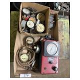 Vacuum Pressure Tester + Assorted Pressure Gauges