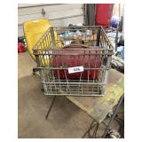 Wire Milk Crate w/ Red Lunch Box, Parts Strainer +