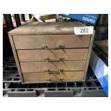 Vintage Metal Merchandise Box w/ Assorted Fittings