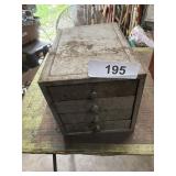 Vintage Small Metal Organizer w/ Some Contents