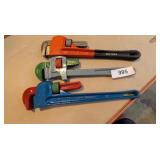 (3) Pipe Wrenches - (1) Appears new