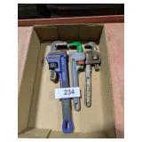 (3) Pipe Wrenches: (1) Irwin, (1) Ridgid