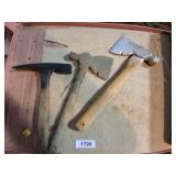(2) Hatchets & Brick Hammer