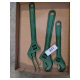 (3) Adjustable Wrenches