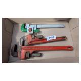 (3) Pipe Wrenches: (1) Craftsman, (1) Ridgid