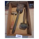 (2) Wooden Mallets & (1) Rubber Mallet