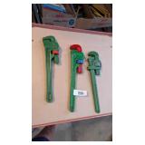 (3) Pipe Wrenches: (1) is Ridgid