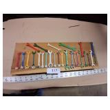 Assorted Wrenches Mounted on Board