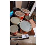 (7) Metal Coffee Cans