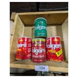 Wood Ammunition Box w/ Metal Coffee Cans